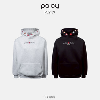 Paloy - PL2139 เสื้อฮู้ดแขนยาว Paloy studio หมวกปักแต่งลาย