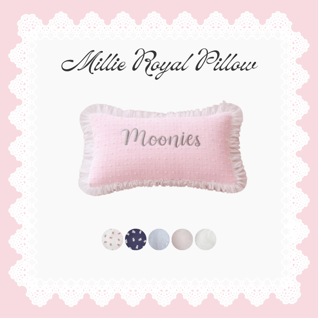 001 Millie Millie Royal Pillow หมอน หมา แมว ดีไซน์น่ารัก โทนพาสเทล ปักชื่อได้ มี 5 สี
