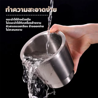 ครกเกาหลี พร้อมสาก+ฝาซิลิโคน แข็งแรง ทนทาน ไม่เป็นสนิม ครกสแตนเลส มีหลายขนาด Stainless Steel Mortar