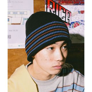 niko and ...หมวกไหมพรม ลายเส้น Lined Cotton Knit Hat