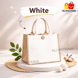 กระเป๋าผ้า ใบใหญ่ ใยธรรมชาติ ทรงตั้ง ใส่ของหนักได้ ใส่ A4 ได้ | Minimal Luxury Tote Bag รักษ์โลก