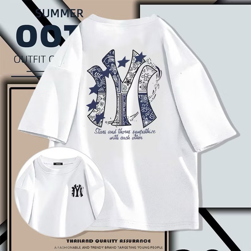 เสื้อยืด oversize พิมพ์ลาย สไตล์อเมริกันวินเทจ คอกลม ส่งจากไทย S-3XL