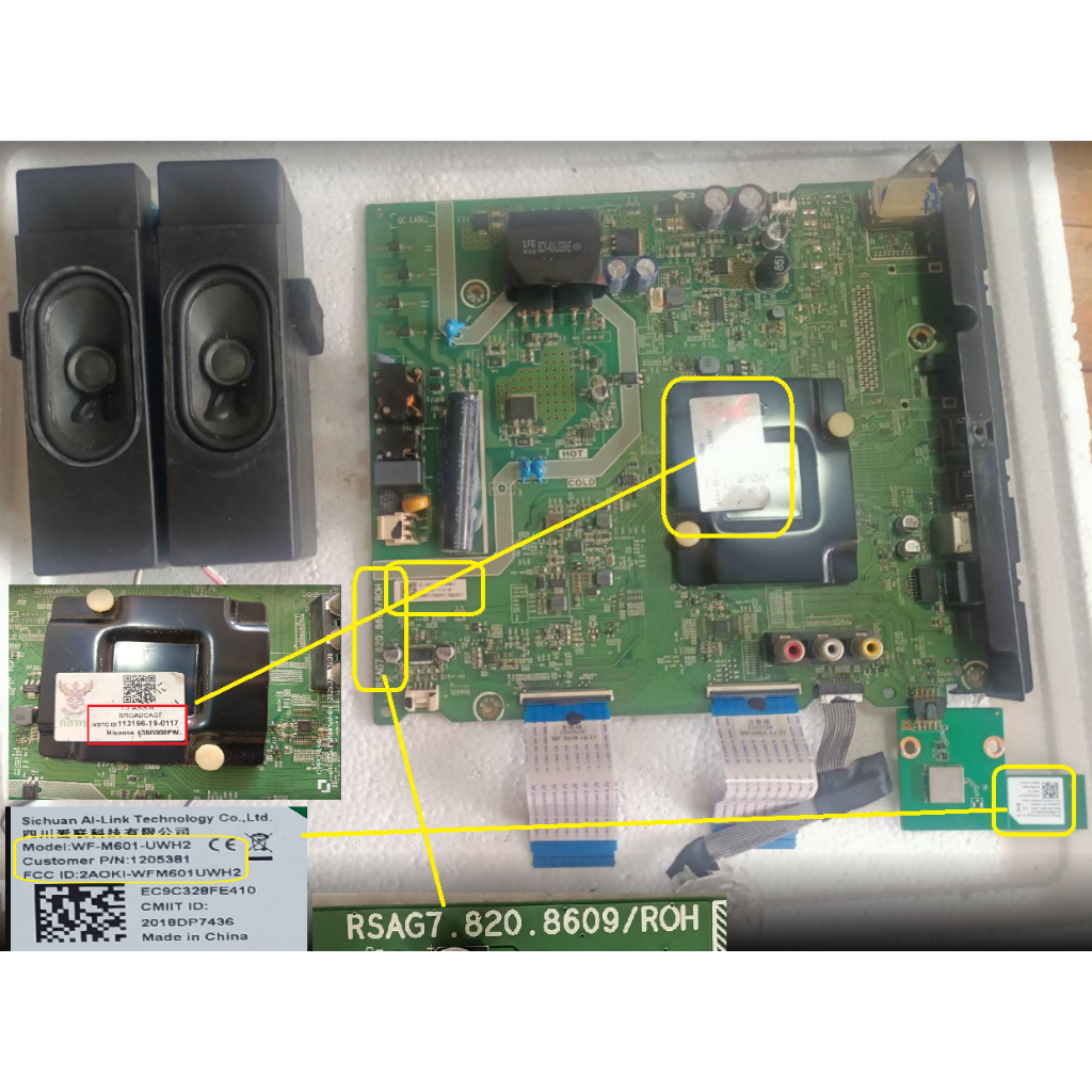 ชุดรวม เมนบอร์ด Hisense  รุ่น 43B6000PW 🔥อะไหล่แท้ของถอด/มือสอง🔥