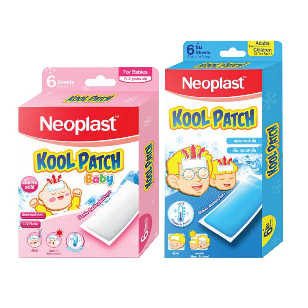 Neoplast Koolpatch แผ่นเจลลดไข้ ( 1 กล่อง 6 ชิ้น )