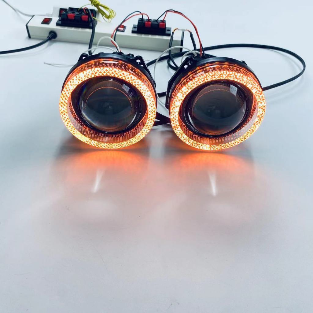 BI LED Projector HD LENS 2.5 3 นิ้ว 5D i8 Oกลม อัปเกรดไฟหน้ารถยนต์ ติดตั้งแบบไม่ทำลายอุปกรณ์เดิม สว่