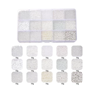 [พร้อมส่ง] เซตลูกปัด 15 ช่อง ลูกปัดมโนราห์ ลูกปัดทราย คุมโทนสี DIY ทำสร้อยข้อมือ สายคล้องแมส ของขวัญเด็ก