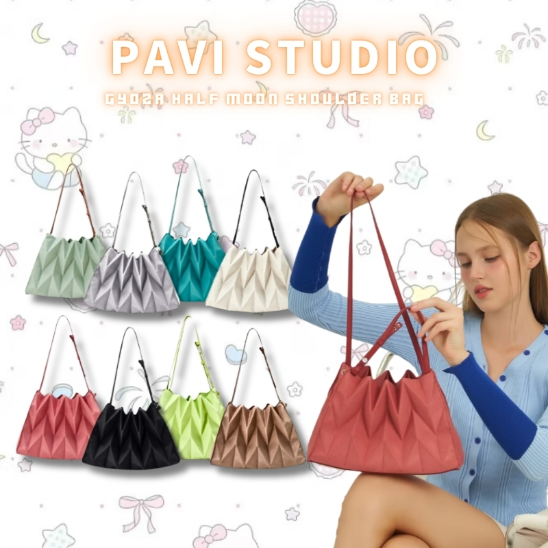 【PAVI STUDIO】W-Gyoza Half Moon Shoulder Bag กระเป๋าถือ