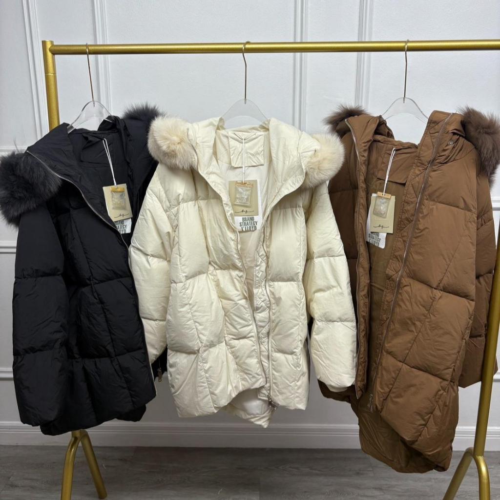 Crazy Snow เสื้อขนเป็ด ขนเฟอร์จากหางจิ้งจอกแท้ 100% เพิ่มความอบอุ่นดีไซน์สวย รหัส 88829
