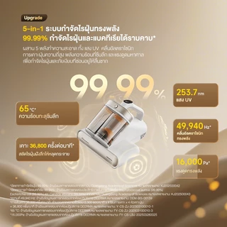 Deerma M1 Dust Mites Vacuum Cleaner เครื่องกำจัดไรฝุ่นถังคู่13Kpa แสงUV เครื่องดูดไรฝุ่นที่มองเห็นได้ เครื่องดูดฝุ่น