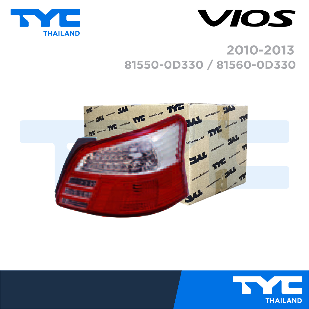 โคมไฟท้ายขีดข้าง TYC สำหรับรถยนต์ TOYOTA VIOS รุ่นปี 2010-2013 ซ้าย (LH) / ขวา (RH)
