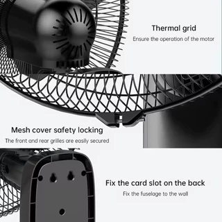 พัดลมติดผนัง พัดลมโซล่าเซลล์ Solar Wall Fan 18นิ้ว พัดลมพกพา ใช้งานกับไฟฟ้า พัดลมผนัง ความเร็วลม 3ระดับ