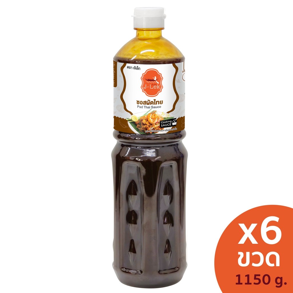 J-Lek (เจ๊เล็ก) ซอสผัดไทย ขนาด 1150 กรัม แพ็ค 6 ขวด