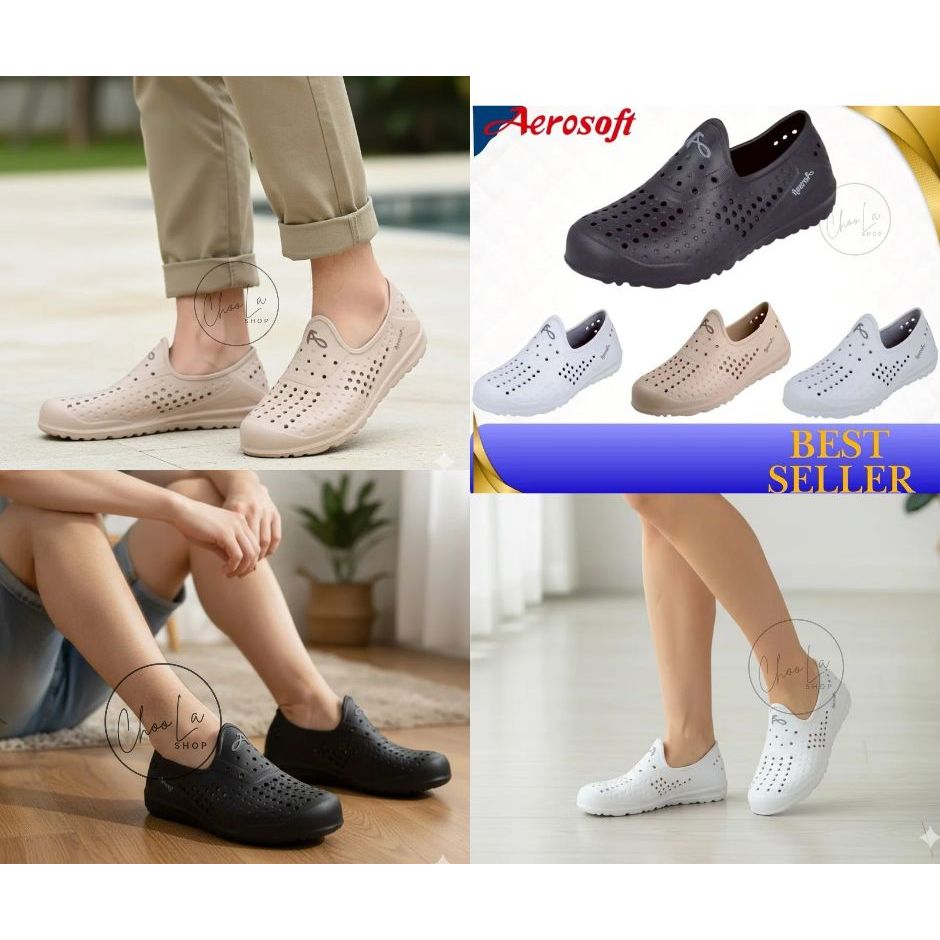 Aerosoftรองเท้าแบบสวมมีรูระบาย ใส่ได้ทั้งหญิงและชาย ระบายอากาศได้ดี รุ่น SN9310Airwalk เดินเบาสบายเท้าไม่เหมือย