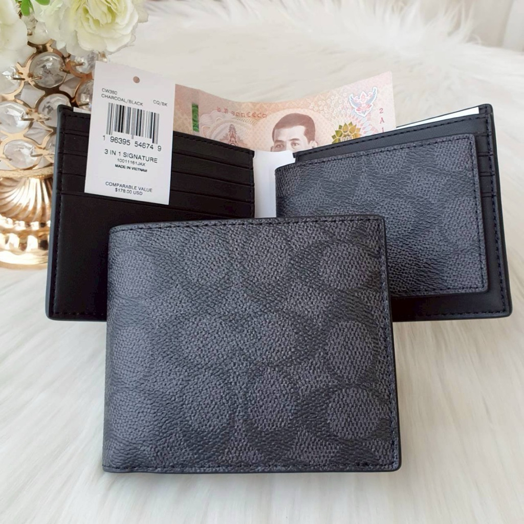 COACH CW380 COMPACT ID 3 in 1 WALLET IN