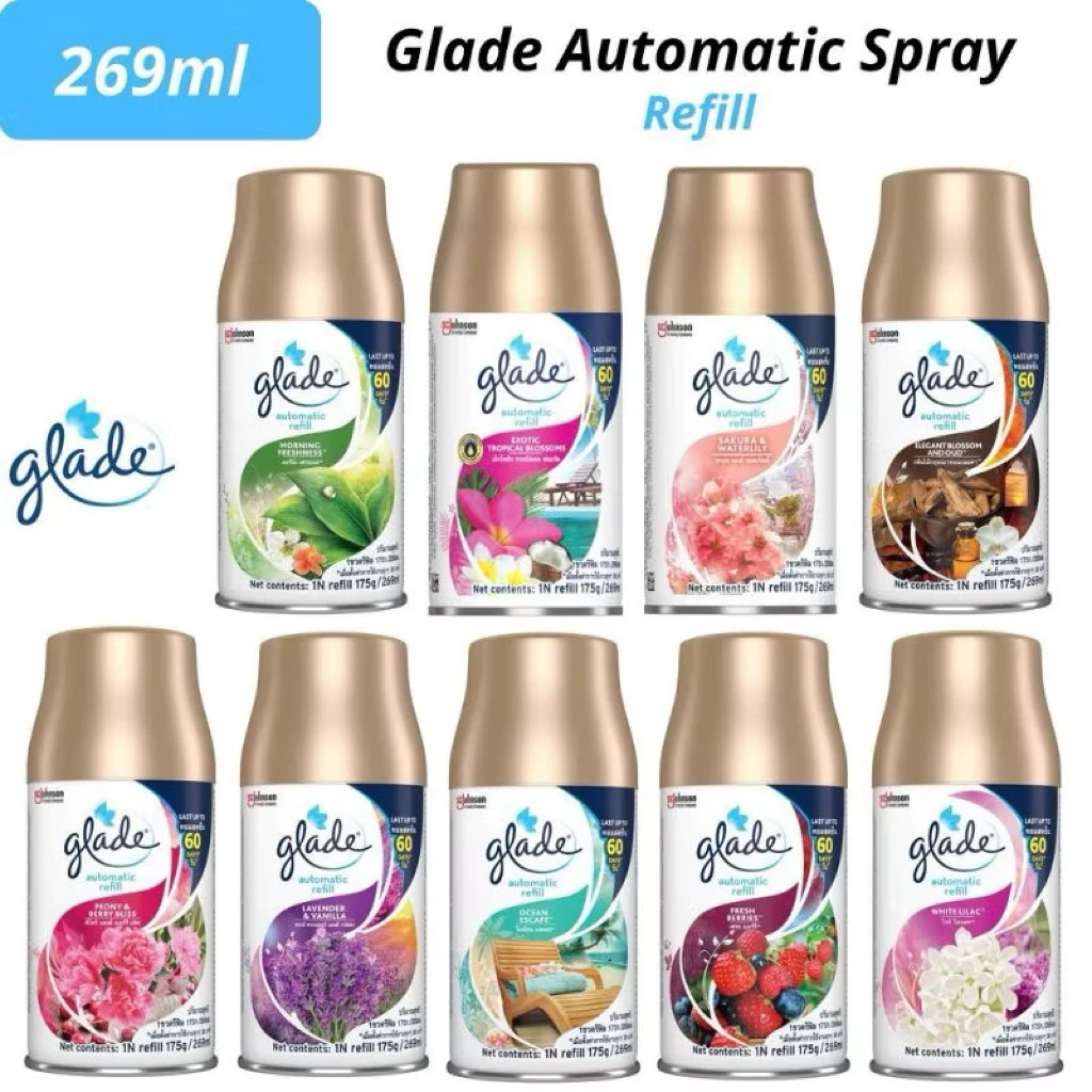 พร้อมส่ง 10 กลิ่น glade outomatic sprey refill ขนาด 175g/252 ml.