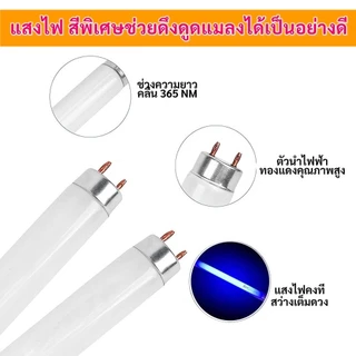 (2 ชิ้น) หลอดนีออน แบล็คไลต์ ดักยุง และ แมลง T8 10W 15W 18W แสงฟ้า หลอดไล่แมง กระชอน แมงดา แมงเล่นไฟ หลอดล่อแมลง