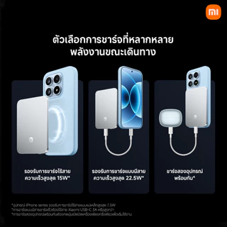 [NEW] XIAOMI UltraThin Magnetic Power Bank 5000 ชาร์จไร้สายเร็วสูงสุด 15W บางเพียง 6 มม. เบาแค่ 98 กรัม พกง่ายทุกวัน