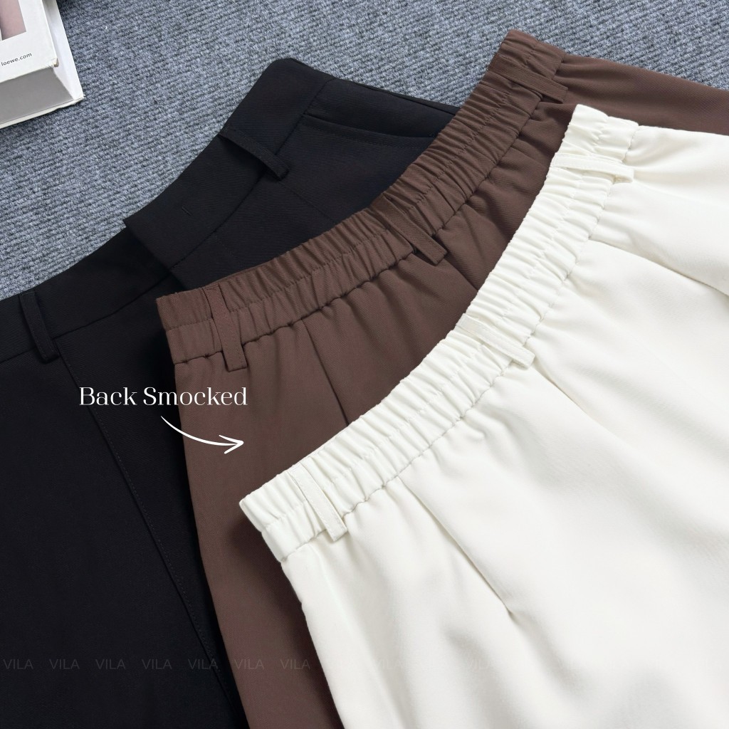 VILA | CAYLA SHORTS Vi17 กางเกงขาสั้นเอวสม็อค VILA รูปที่ 8