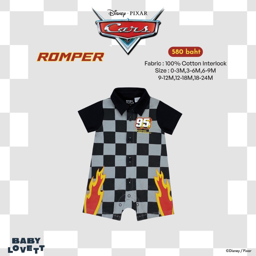 [Babylovett] 07 Lightning Mcqueen - Romper