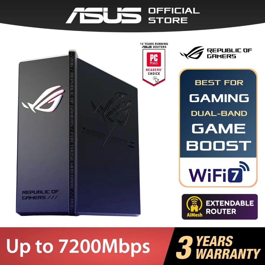 ASUS ROG Strix (GS-BE7200X) Dual-band WiFi 7 (802.11be) Gaming Router