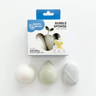 Bubble Beans ฟองน้ำเด็ก ใยบุกธรรมชาติ ไม่ระคายเคืองผิว 3ชิ้น/กล่อง รุ่น UW023/UW024/UW059