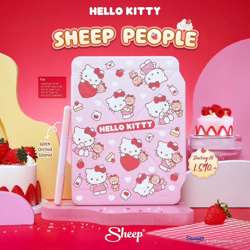 [People Hello Kitty] Hello Kitty Collection เคสสำหรับไอแพด Peopleเคสเก็บปลอกปากกาได้ ฟรี ปลอกปากกา C