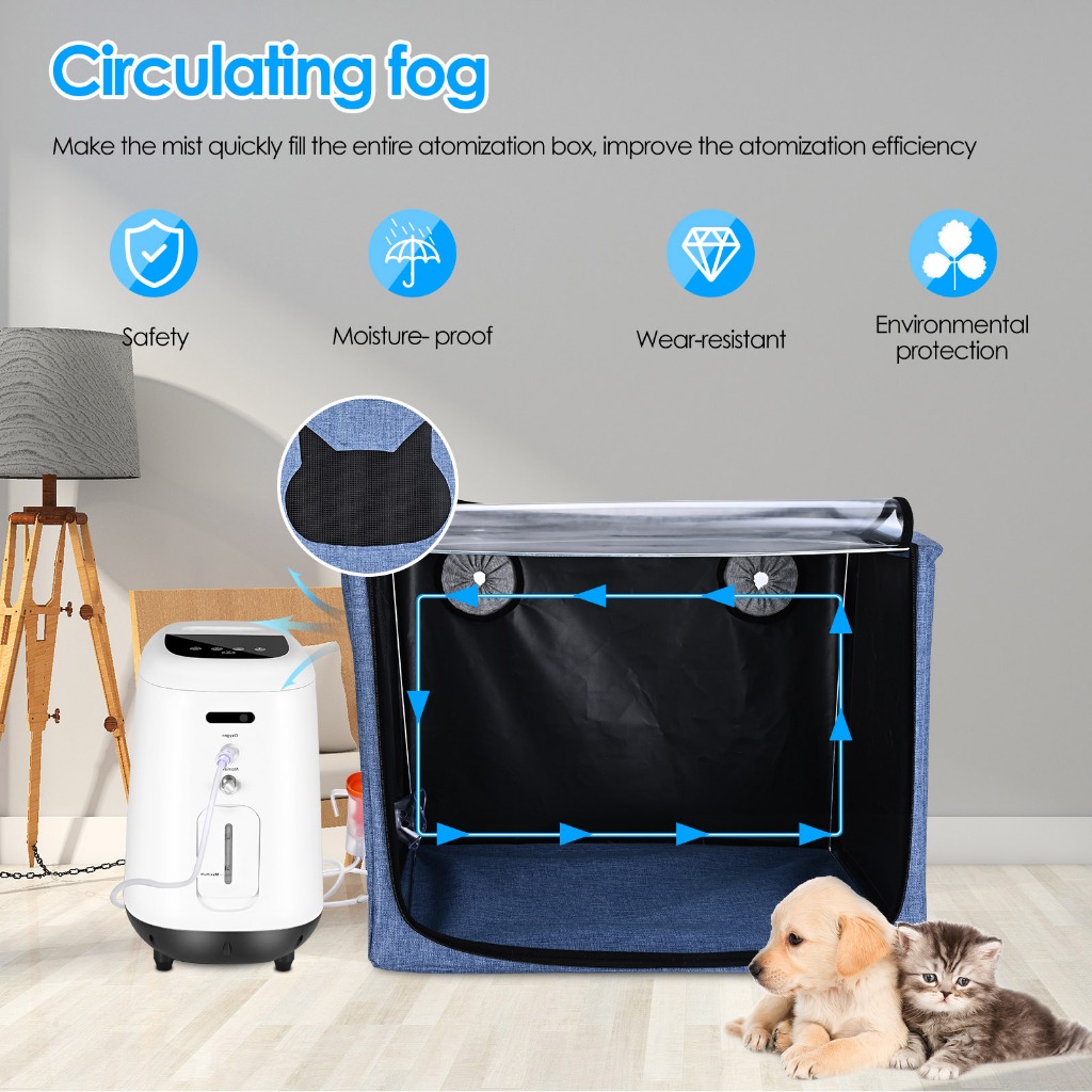 Pet Nebulizer Nest Foldable Spacious Dual Holes Cat Dog Oxygen Chamber Inhalation Box for Home Pet H