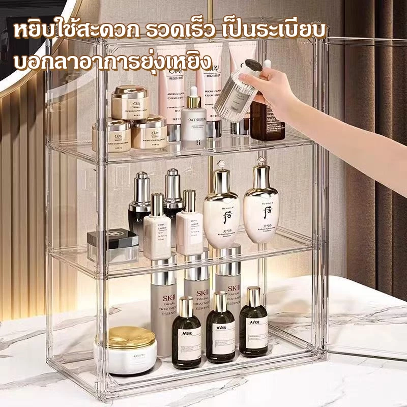 【อเนกประสงค์】กล่องเครื่องสำอางอะคริลิก ดีไซน์ถอดประกอบได้ กันฝุ่น เก็บทั้งลิป เครื่องสำอาง และสกินแคร์ครบจบในที่เดียว thumbnail 10