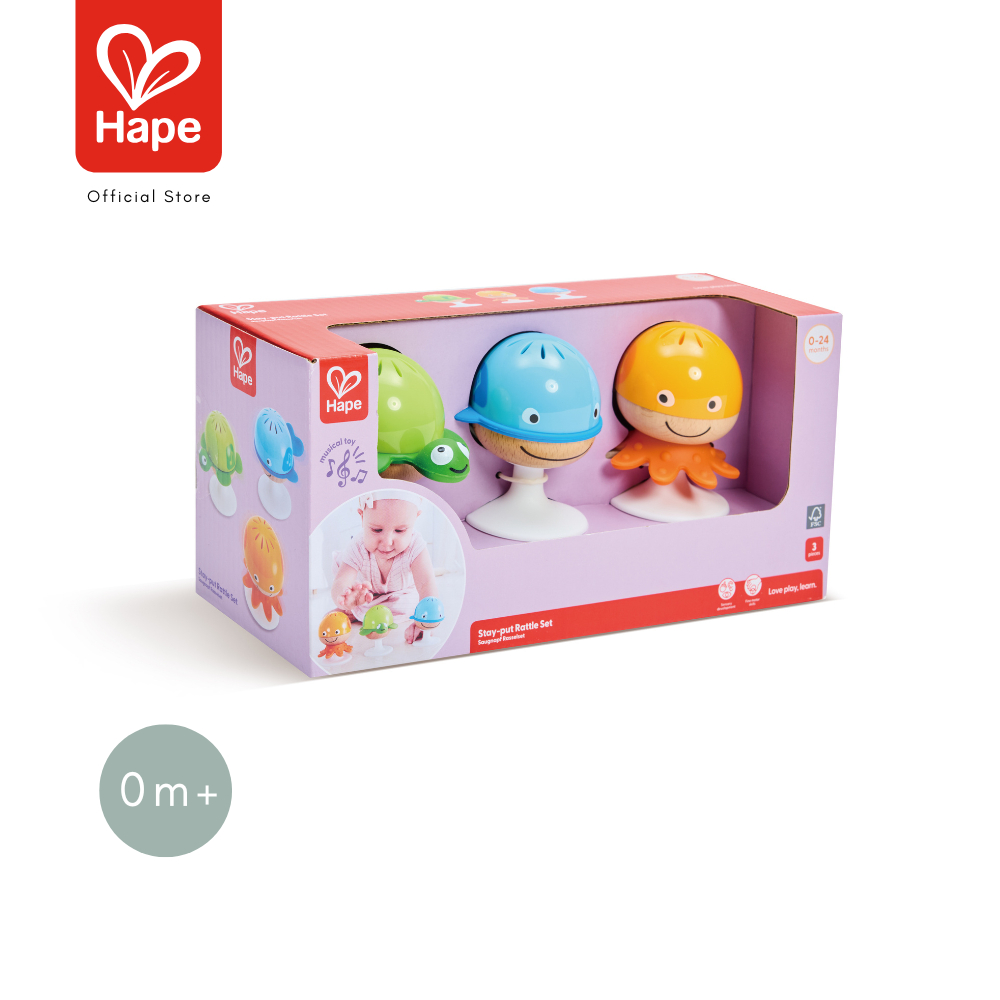 Hape - Stay-Put Rattle Set ของเล่นติดโต๊ะ ชุดละ 3 ตัว 0M+ รูปที่ 7