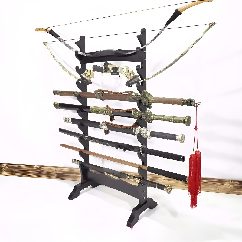ยืนแสดงดาบ Sword and Blade Display Stand โครงดาบ🔥ดาบซามูไร โครงสร้างหลายชั้น.ขลุ่ย.โบว์.ขาตั้งตั้งพื้น DIY