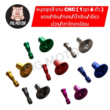 หมุดชุดสี กิ๊ฟล็อคชุดสี งาน CNC PCX/NMAX/AEROX/XMAX/FORZA/LEAD/GIORNO/FINN/SPARK115-I/WAVE หมุดยึดชุดสี ( 1ชุด 6 ตัว )