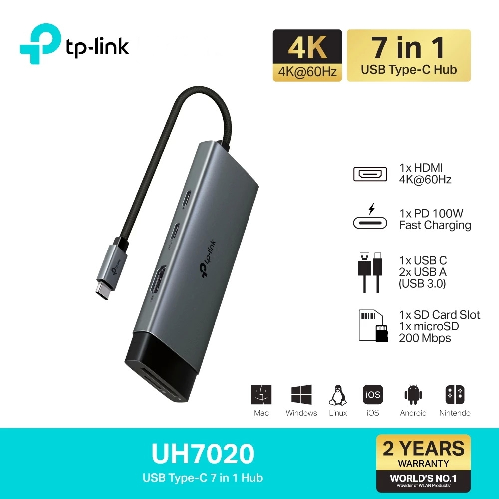 TP-LINK (UH7020C) USB Type-C 7 in 1 Hub