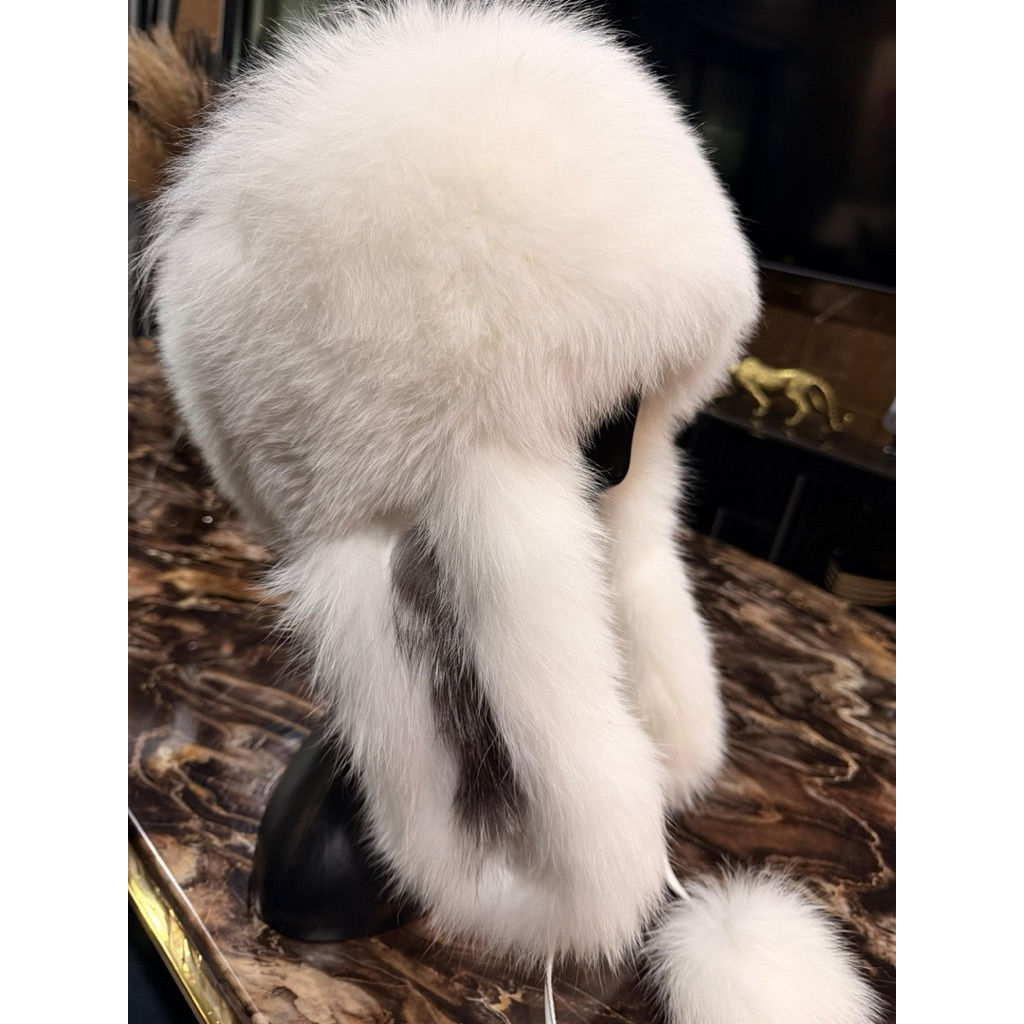 Vintage Real Fox Fur Ushanka-style hat หมวกขนสัตว์แท้สุดหรู