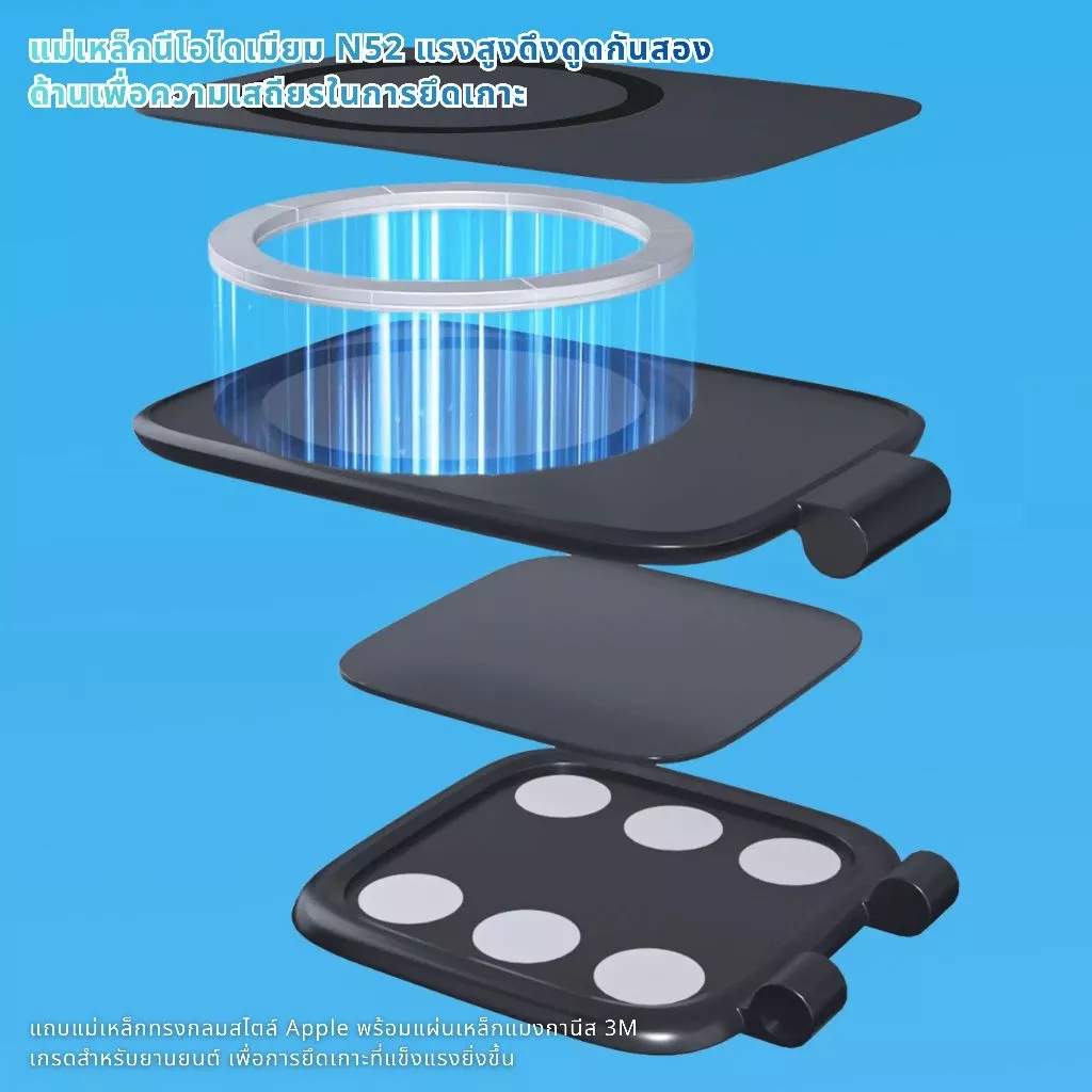 ที่วางโทรศัพท์แบบแม่เหล็กสําหรับรถยนต์ ที่วางโทรศัพท์ในรถยนต์ ติดคอนโซลรถในรถยนต์ ยึดแน่น ไม่หลุดง่าย แบบพกพา thumbnail 7