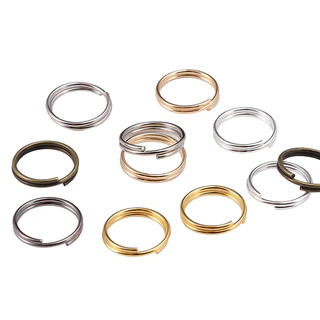 ห่วงกลมสองชั้น ห่วงคู่ ห่วงพวงกุญแจ4/5/6/7/8/10/12/14/16/20mm ลูปคู่แยกแหวนตัวเชื่อมต่อ DIY สำหรับทำพวงกุญแจและจี้