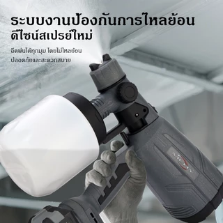 MLHY 800W กาพ่นสีไฟฟ้า ไร้สาย 1000ML น้ำหนักเบา อุปกรณ์ทาสี แบตอึด ปืนสี วัสดุทองเหลือง โดย（ฟรีหัวฉีด 3 อัน）