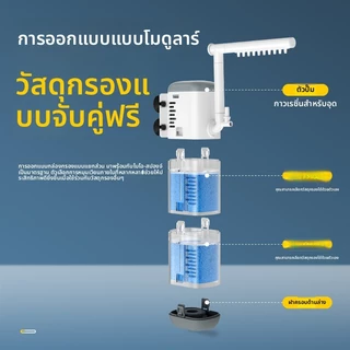 เครื่องกรองน้ำฝน Aquarium 3-In-1 ปลากัด แผ่นกรองตู้ปลา เครื่องกรองน้ำฝน ตัวกรองตู้ปลา กรองถังในตัวที่เงียบสงบ