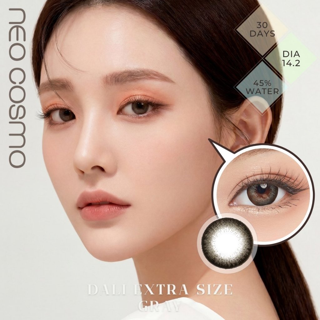คอนแทคเลนส์ Dali Extra Size Gray (Neo Cosmo) ดาลี่สีเทา สายแบ๊ว ขนาดโตปานกลาง มีส่งด่วนใน กทม.