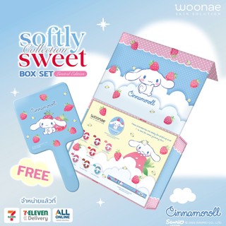 WOONAE BOXSET SOFTLY SWEET COLLECTION CINNAMOROLL วูเน่ x ซินามอโรล เซ็ตลิป แป้ง อายไลนเนอร์