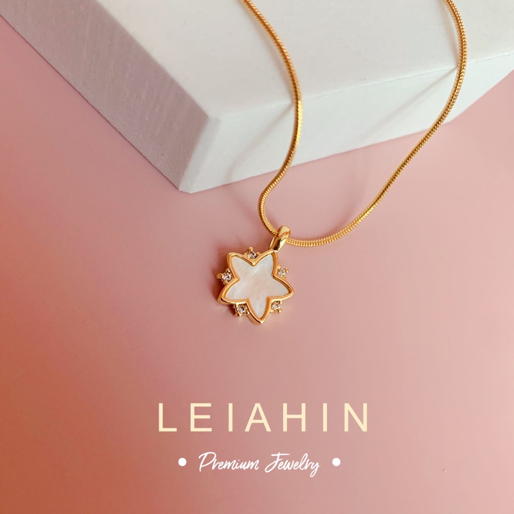 LEIAHIN สร้อยคอผู้หญิง จี้ดาวเปลือกหอยแท้ ไม่ดำ ไม่หมอง แฟชั่นเกาหลี ใส่ทุกวัน ของขวัญ 1104n