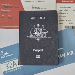 Australia ออสเตรเลียสมุด passport ขนาดเท่าของจริง ปริ๊นท์ลาย…