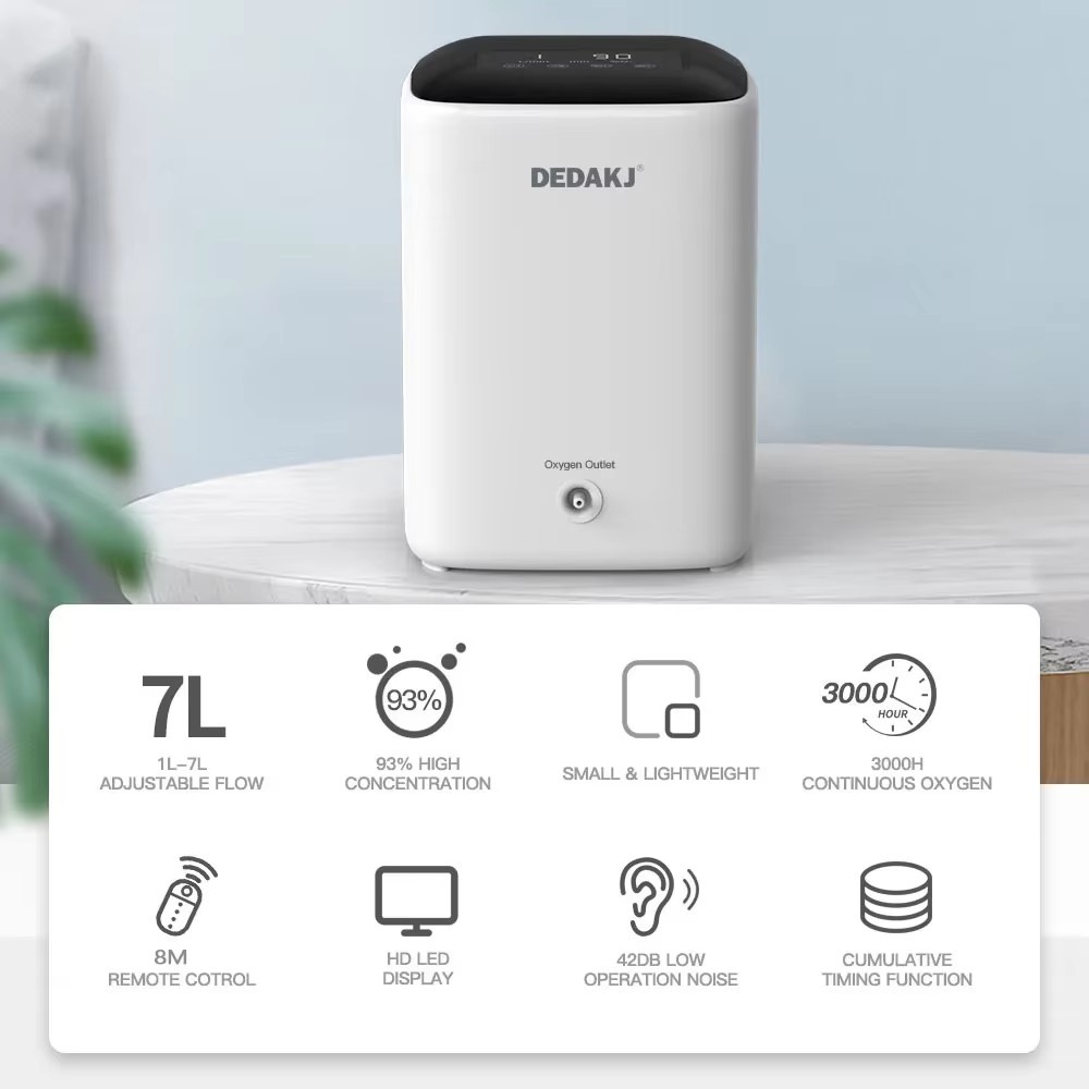 DEDAKJ Home 1L-7L oxygen concentrator, Deda portable oxygen concentrator Supports atomization