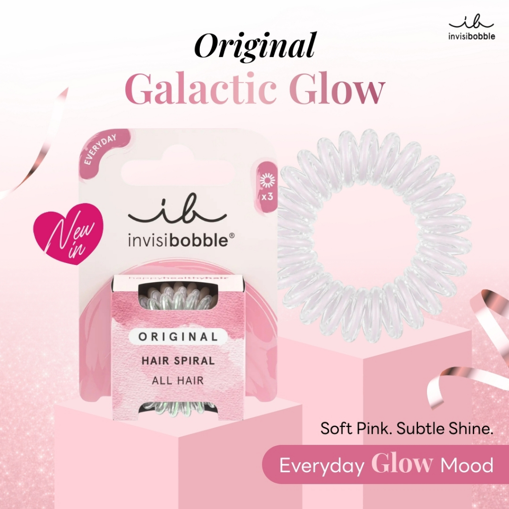 invisibobble ยางรัดผม ผมไม่เป็นรอย รุ่น Original สี Galactic Glow นำเข้าจากเยอรมัน (1 กล่องบรรจุ 3 ชิ้น)