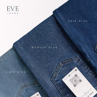 ยีนส์ป้ายEVE รหัส 5505 ทรงกระบอกกลาง ขาเต่อ แต่งปลายขาเย็บตัดต่อ ผ้ายืดนุ่ม