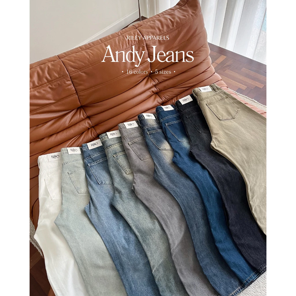 Riley.apparels - Andy Jeans กางเกงยีนส์กระบอกใหญ่ เก็บเอวพรางหุ่น 7006 thumbnail 7