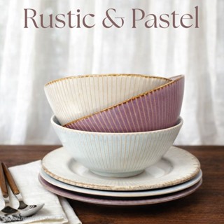 ชุดจาน ชาม เซรามิค สไตล์โมเดิน มินิมอล น่ารัก สีพาสเทล ราคาถ…