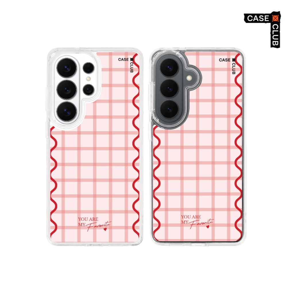 CaseClub เคสซัมซุง เคสแม่เหล็ก ลาย Pink Checkered ลายตารางสีชมพู สำหรับ Galaxy S26/S26 Ultra