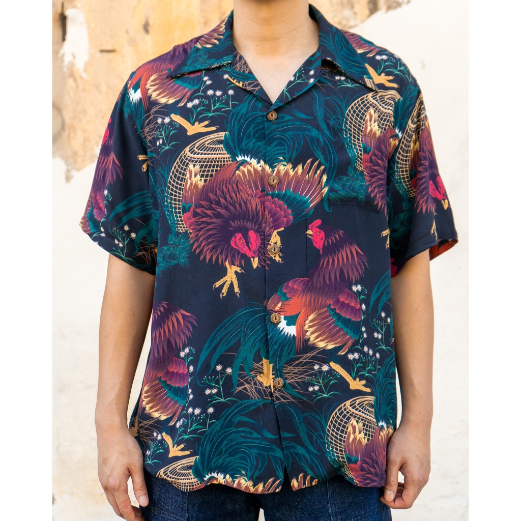 เสื้อ Windwear ลายไก่ชน ผ้าเรยอนธรรมชาติ 100%