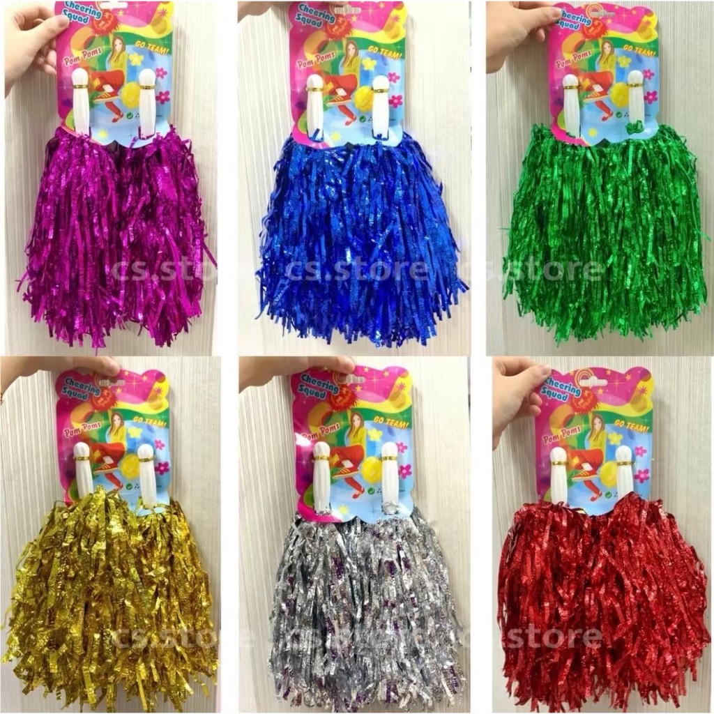 [ขายยกโหล 12คู่] พู่เชียร์ ปอมปอม กีฬาสี หลายสี