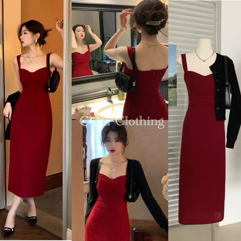📍พร้อมส่ง📍7893 เดรสยาว งานซิปหลัง ช่วงเอวจับจีบย่นสวย TAG:WG.WE 🇰🇷